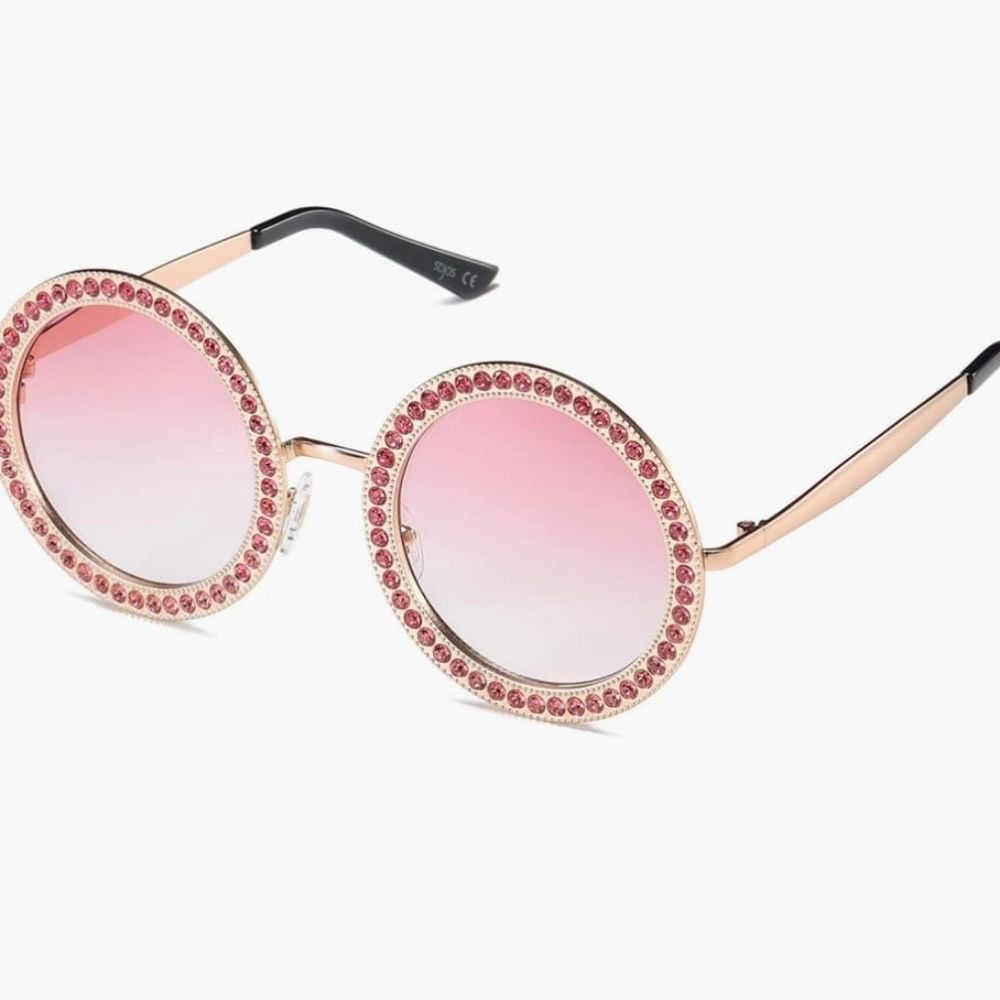 SOJOS Shining Oversized Round Rhinestone Sunglasse 2026 - Picture 3 of 8